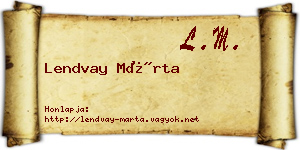 Lendvay Márta névjegykártya