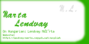 marta lendvay business card